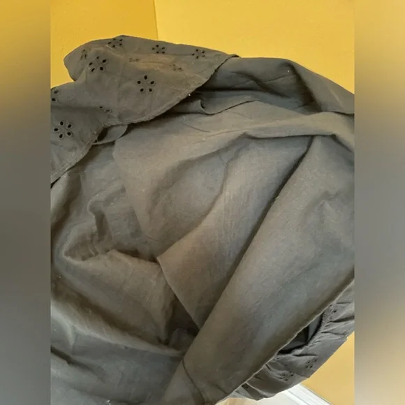 J. Crew 00/XXS Black Eyelet Fully Lined Sleeveless Midi Dress - Picture 10 of 11